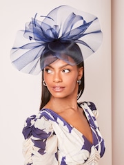 Lipsy Navy Blue Oversized Fascinator Headband - Image 2 of 4