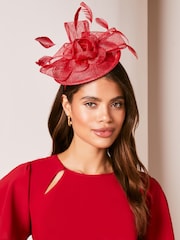 Lipsy Red Round Disc Fascinator Headband - Image 1 of 4