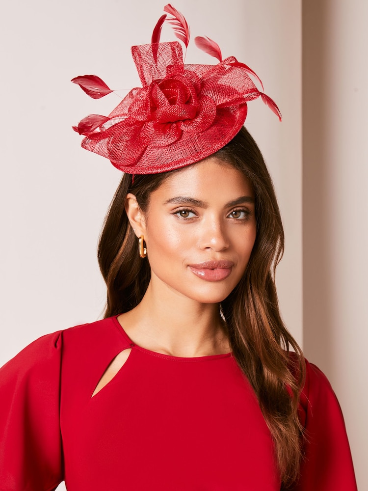 Lipsy Red Round Disc Fascinator Headband - Image 1 of 4