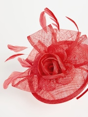 Lipsy Red Round Disc Fascinator Headband - Image 4 of 4