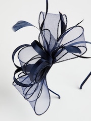 Lipsy Navy Blue Bow Fascinator Headband - Image 4 of 4
