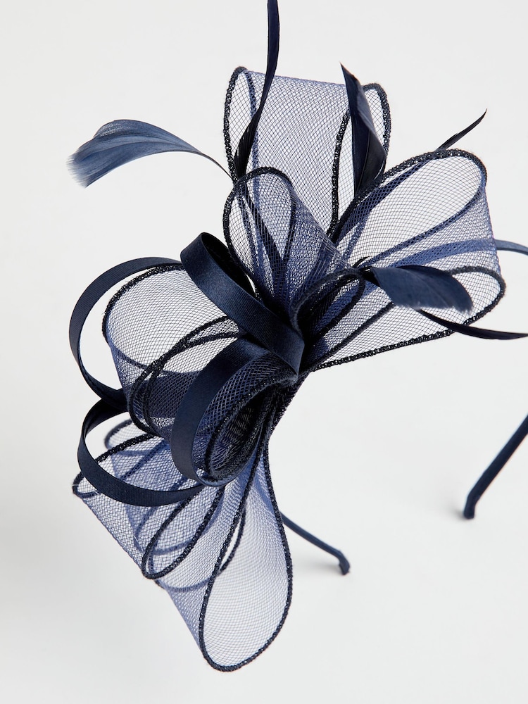 Lipsy Navy Blue Bow Fascinator Headband - Image 4 of 4