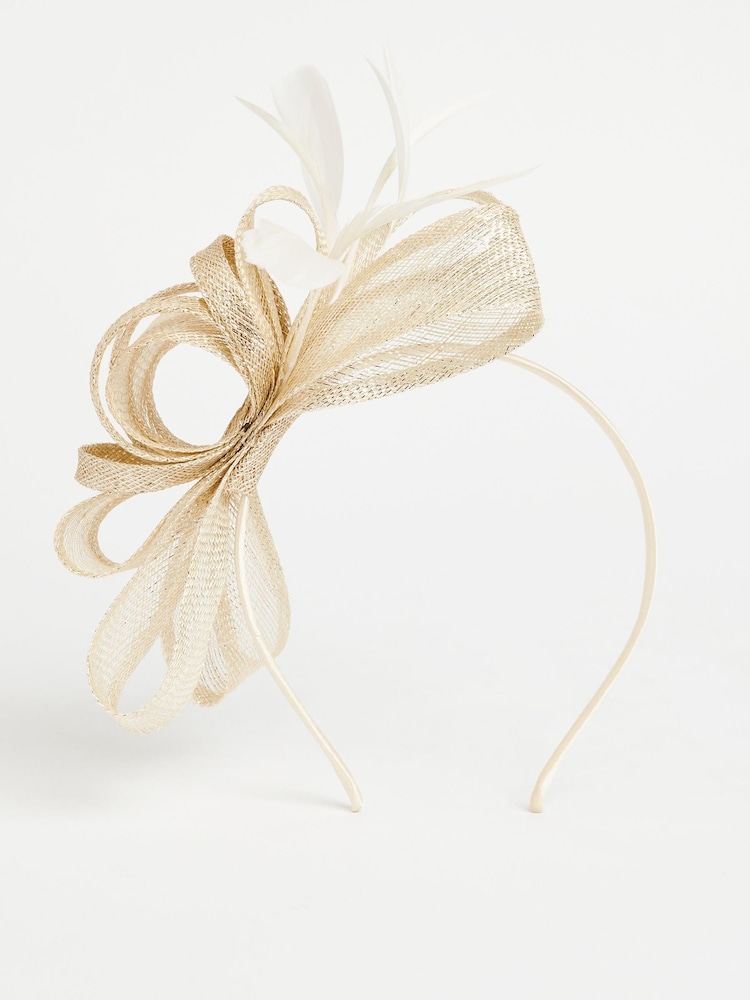 Lipsy Gold Bow Fascinator Headband - Image 4 of 4