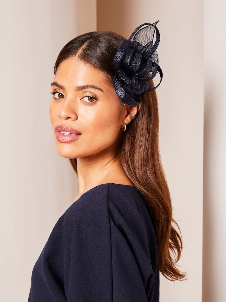 Lipsy Navy Blue Fascinator Hair Clip - Image 1 of 4