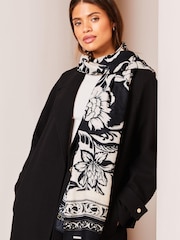 Lipsy Black Lightweight Printed Scarf - Image 1 of 3