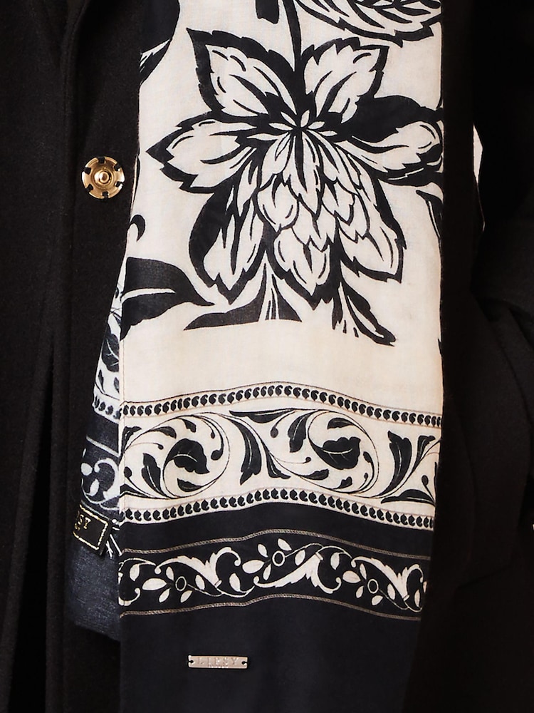 Lipsy Black Lightweight Printed Scarf - Image 3 of 3