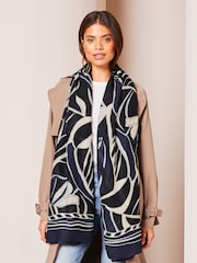 Lipsy Navy Blue Lightweight Printed Scarf - Image 1 of 3