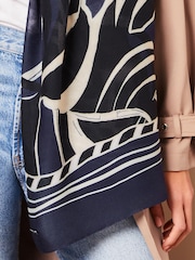Lipsy Navy Blue Lightweight Printed Scarf - Image 3 of 3