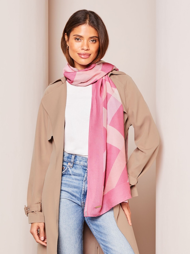 Lipsy Pink Lightweight Printed Scarf - Image 1 of 3