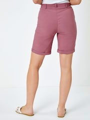 Roman Rouge Turned Hem Stretch Shorts - Image 2 of 5