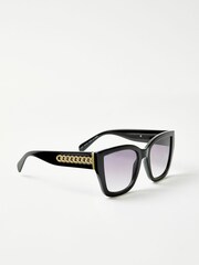 Lipsy Black Oversized Square Chain Sunglasses - Image 4 of 5