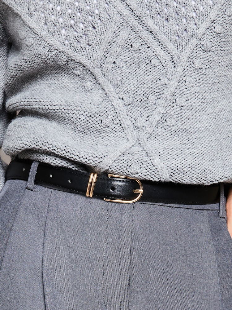Lipsy Black Ring Buckle Belt - Image 1 of 4 Lipsy Black Ring Buckle Belt - Image 1 of 4
