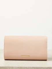 Lipsy Nude Pink Asymmetric Foldover Chain Clutch Bag - Image 3 of 4