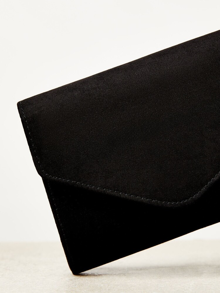 Lipsy Black Asymmetric Foldover Chain Clutch Bag - Image 2 of 4