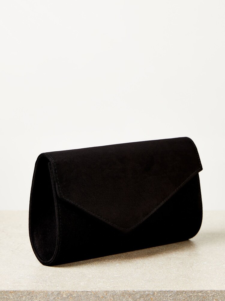 Lipsy Black Asymmetric Foldover Chain Clutch Bag - Image 4 of 4
