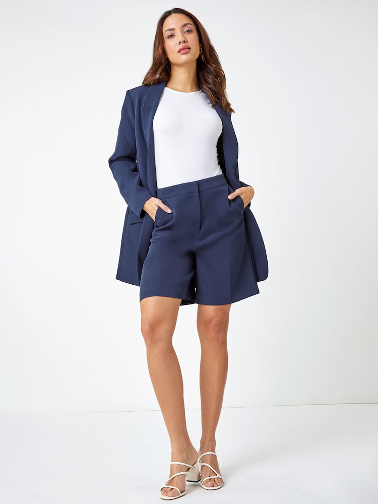 Roman Blue Tailored Smart Bermuda Shorts - Image 1 of 5