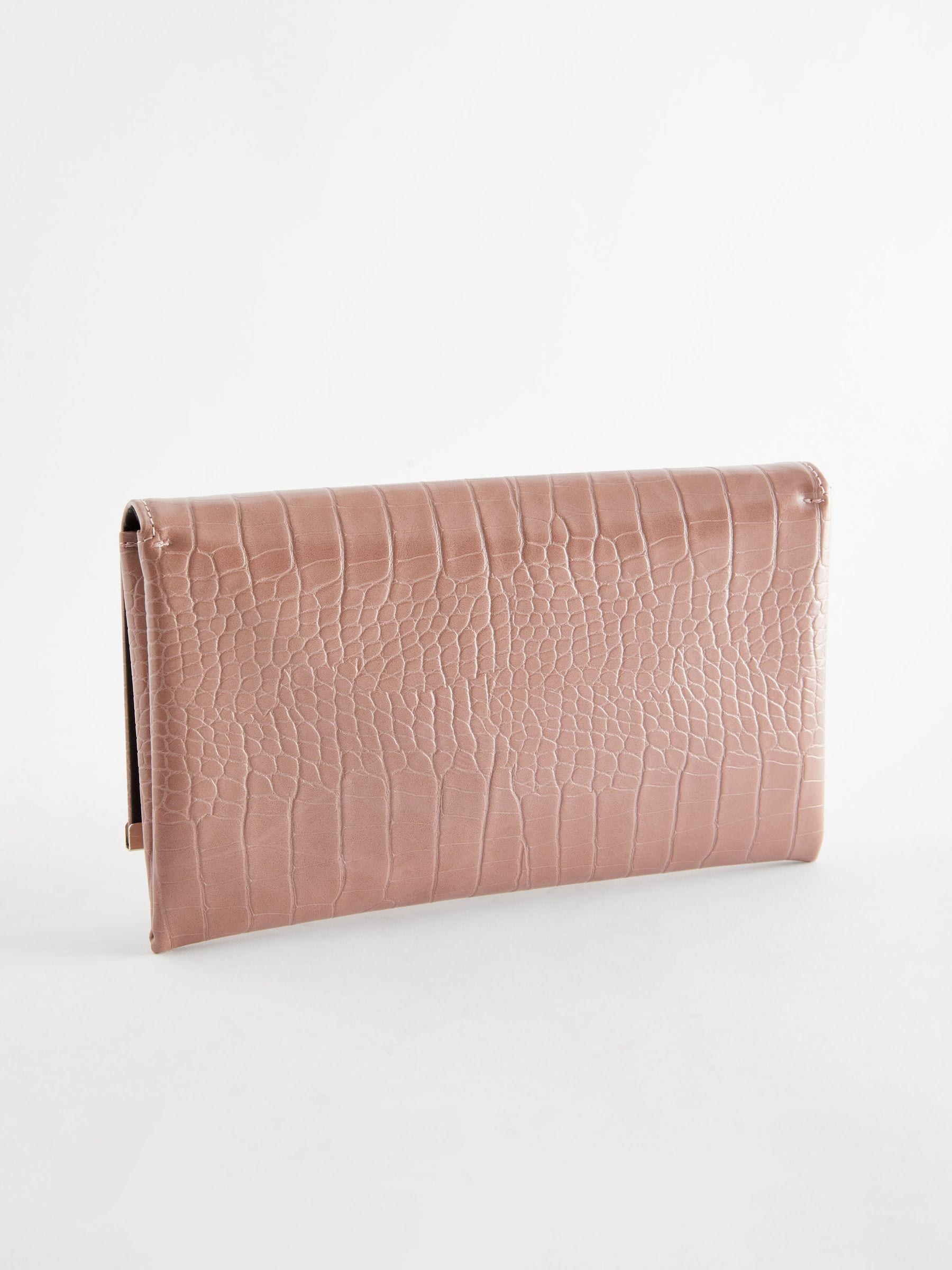 Mink coloured clutch bag top
