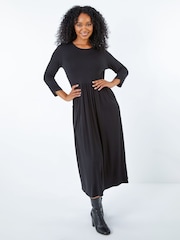 Roman Black Petite Stretch Jersey Midi Dress - Image 4 of 6