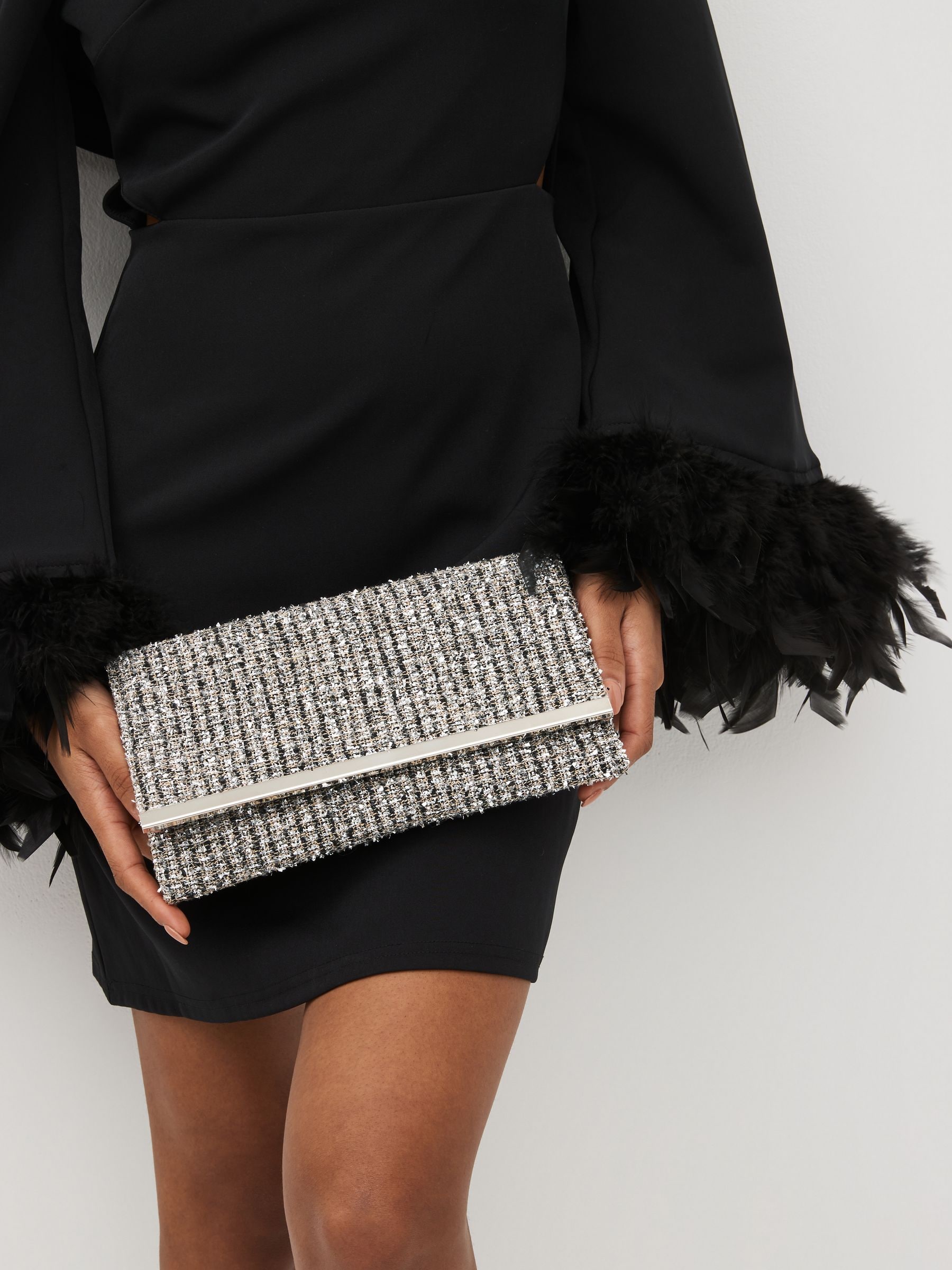 Next grey clutch bag on sale