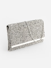 Dark Grey Clutch Bag With Detachable Cross-Body Chain - Image 4 of 8