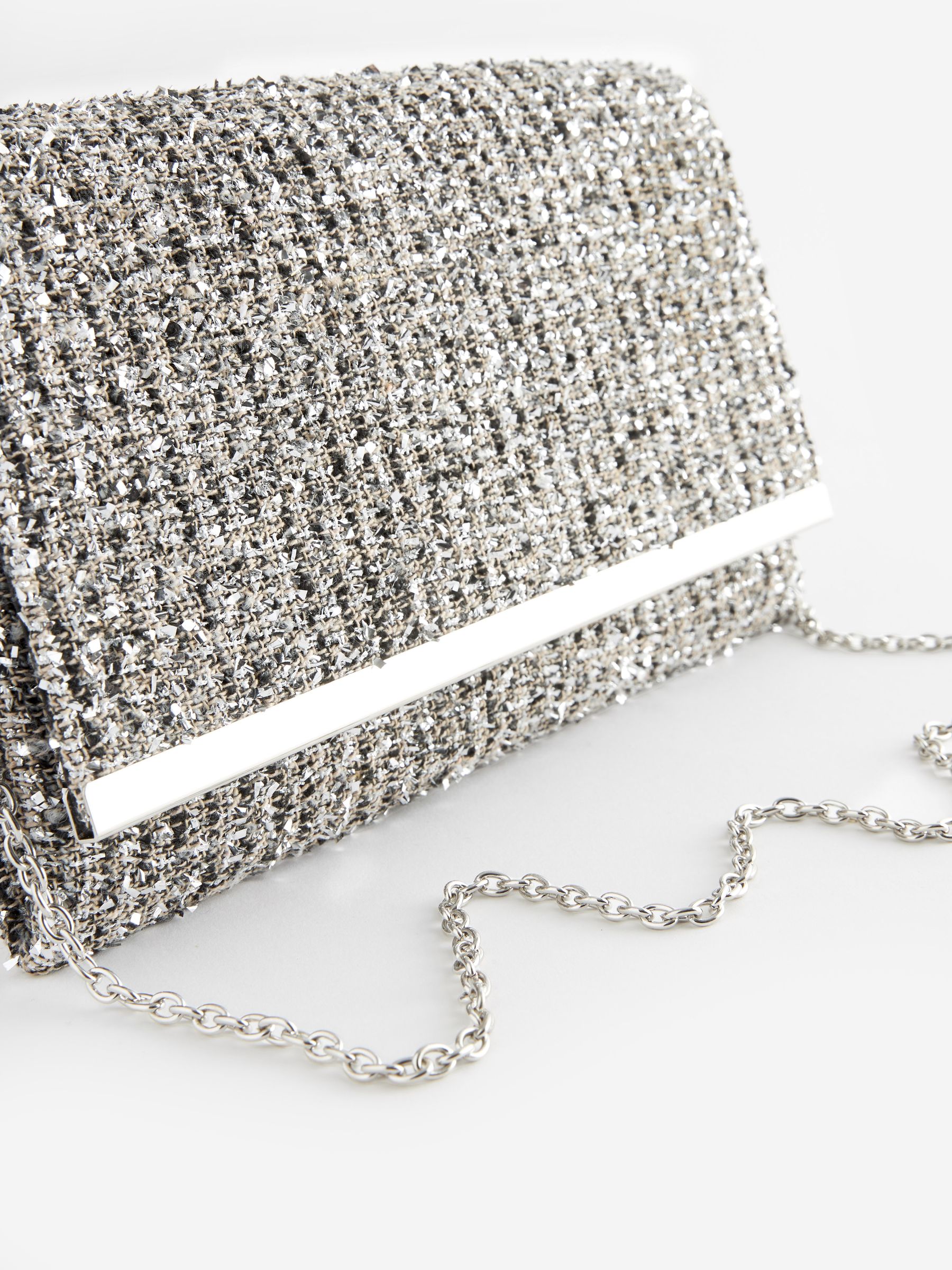 Buy Dark Grey Clutch Bag With Detachable Cross Body Chain from Next Luxembourg
