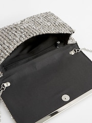 Dark Grey Clutch Bag With Detachable Cross-Body Chain - Image 8 of 8