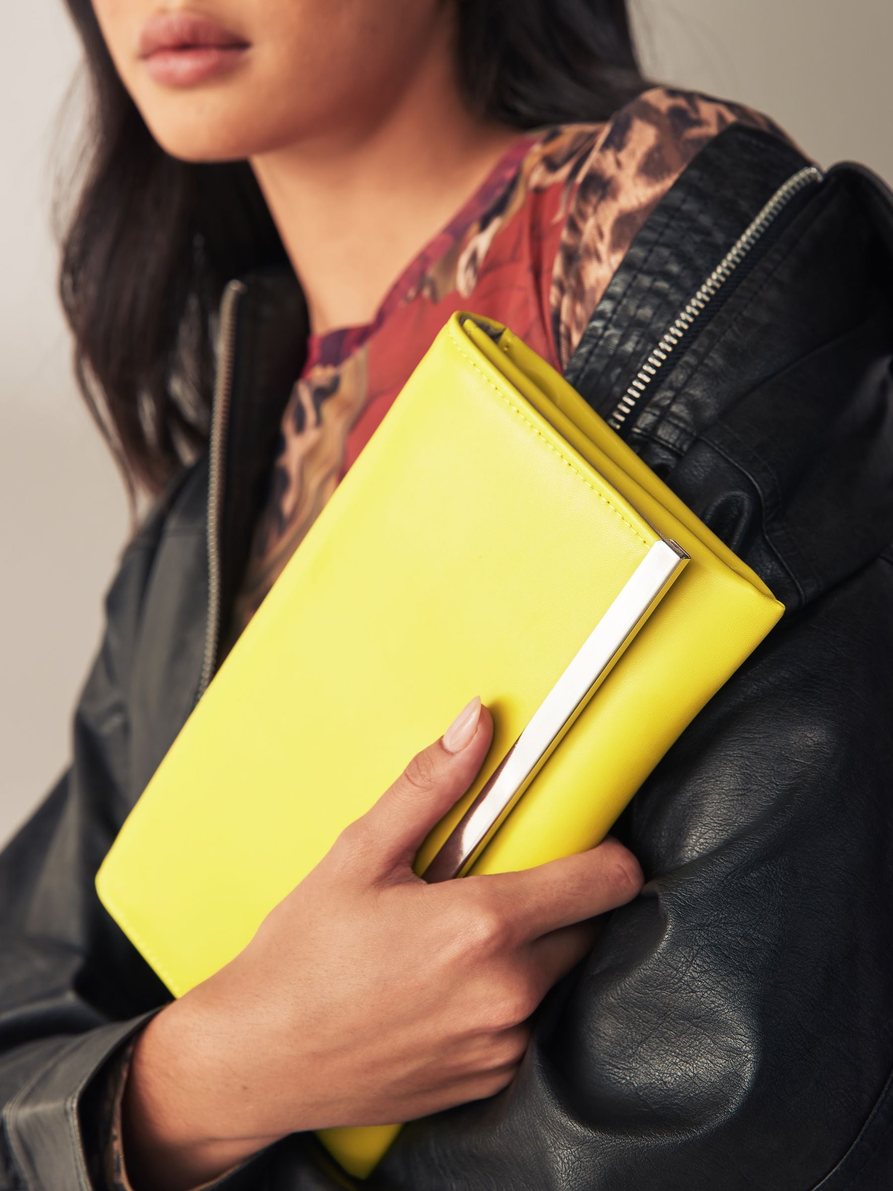 Buy Lime Green Clutch Bag With Detachable Cross Body Chain from Next Luxembourg
