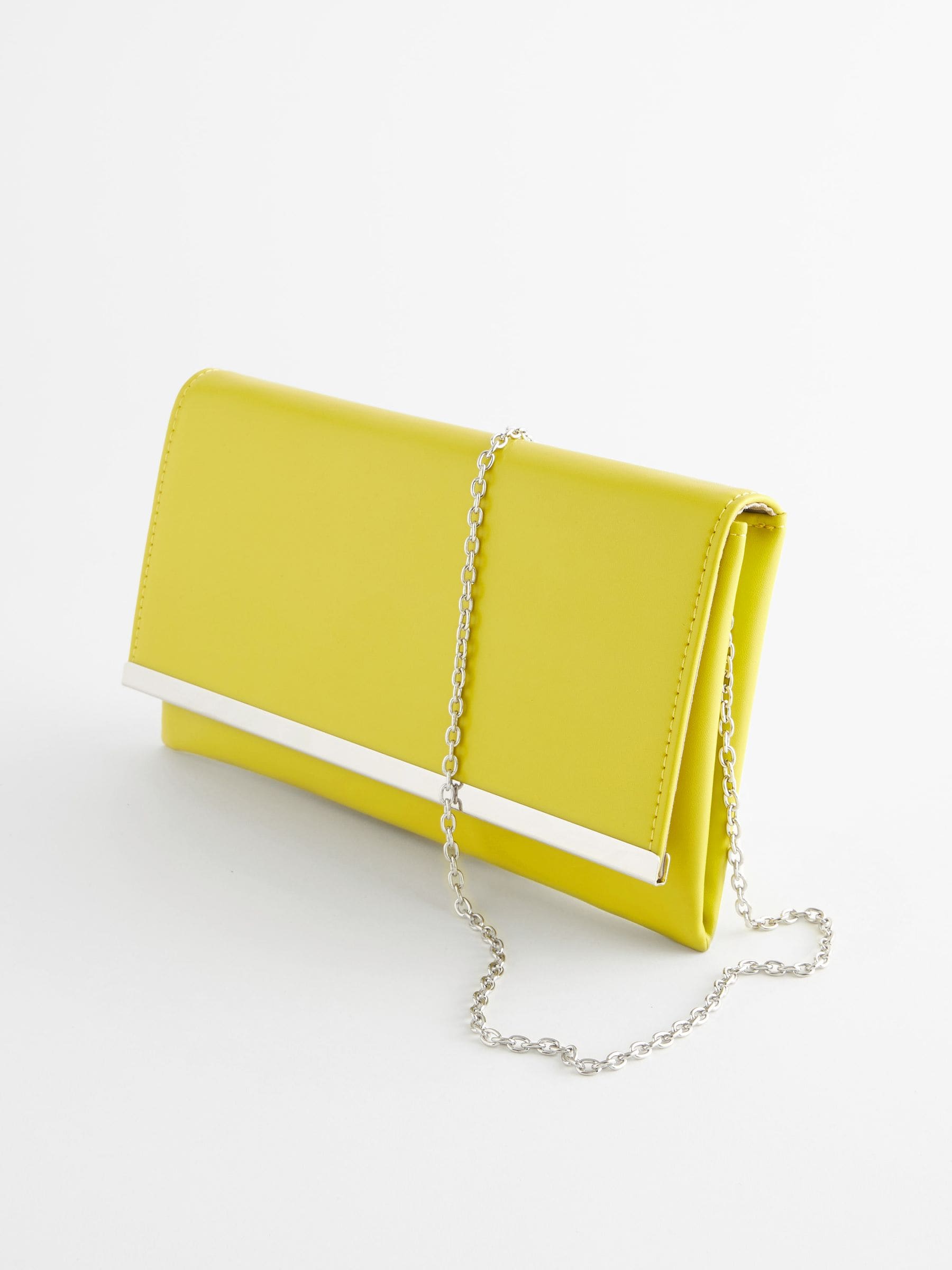 Kaufe Sie Limettengrun Clutch Tasche mit abnehmbarer Umhangekette bei Next Deutschland