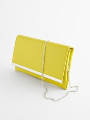 Lime Green Clutch Bag With Detachable Cross-Body Chain - Image 5 of 9