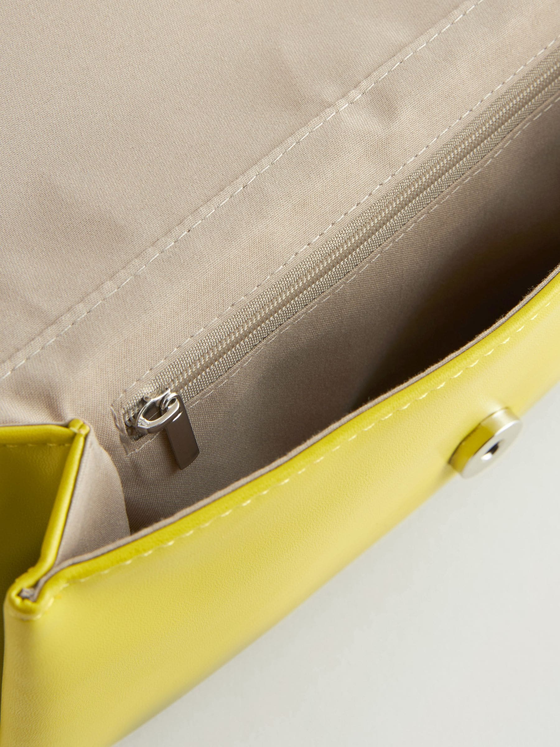 Lime Green Clutch Bag with Detachable Cross Body Chain