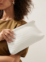 White Weave Clutch Bag - Image 1 of 9