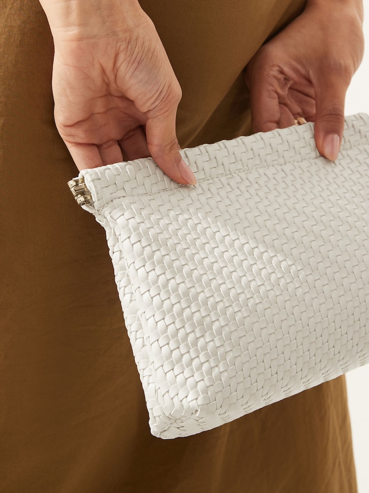White Weave Clutch Bag - Image 4 of 9