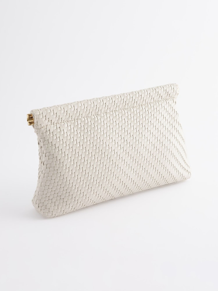 White Weave Clutch Bag - Image 5 of 9