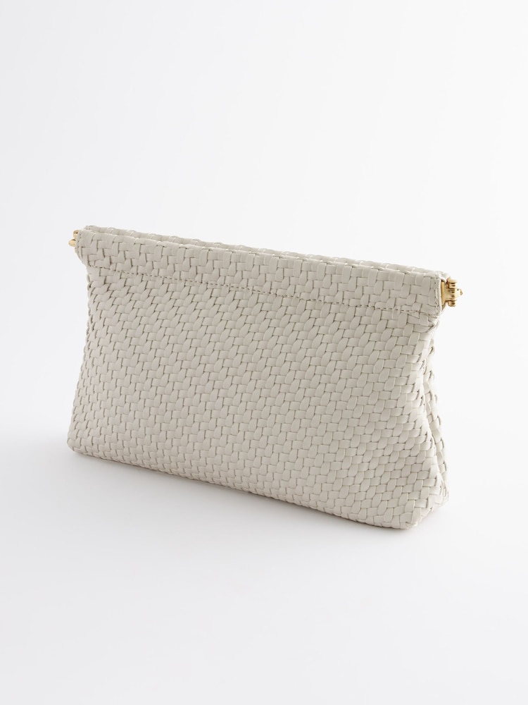 White Weave Clutch Bag - Image 6 of 9