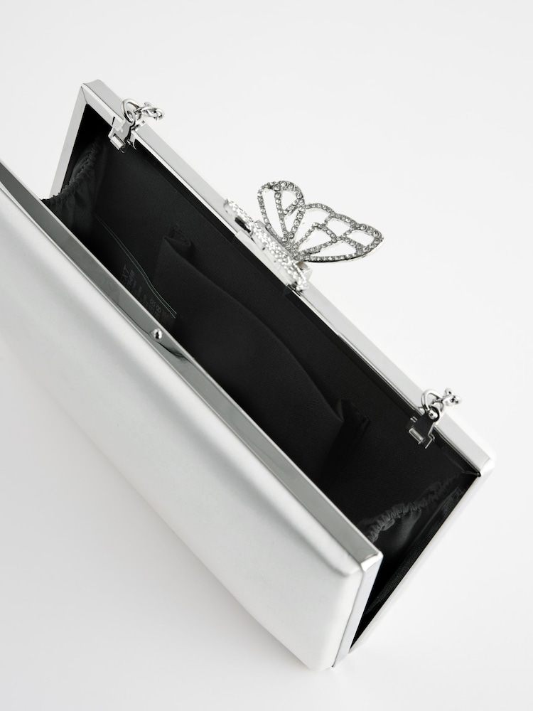 White Butterfly Detail Clutch - Image 10 of 10