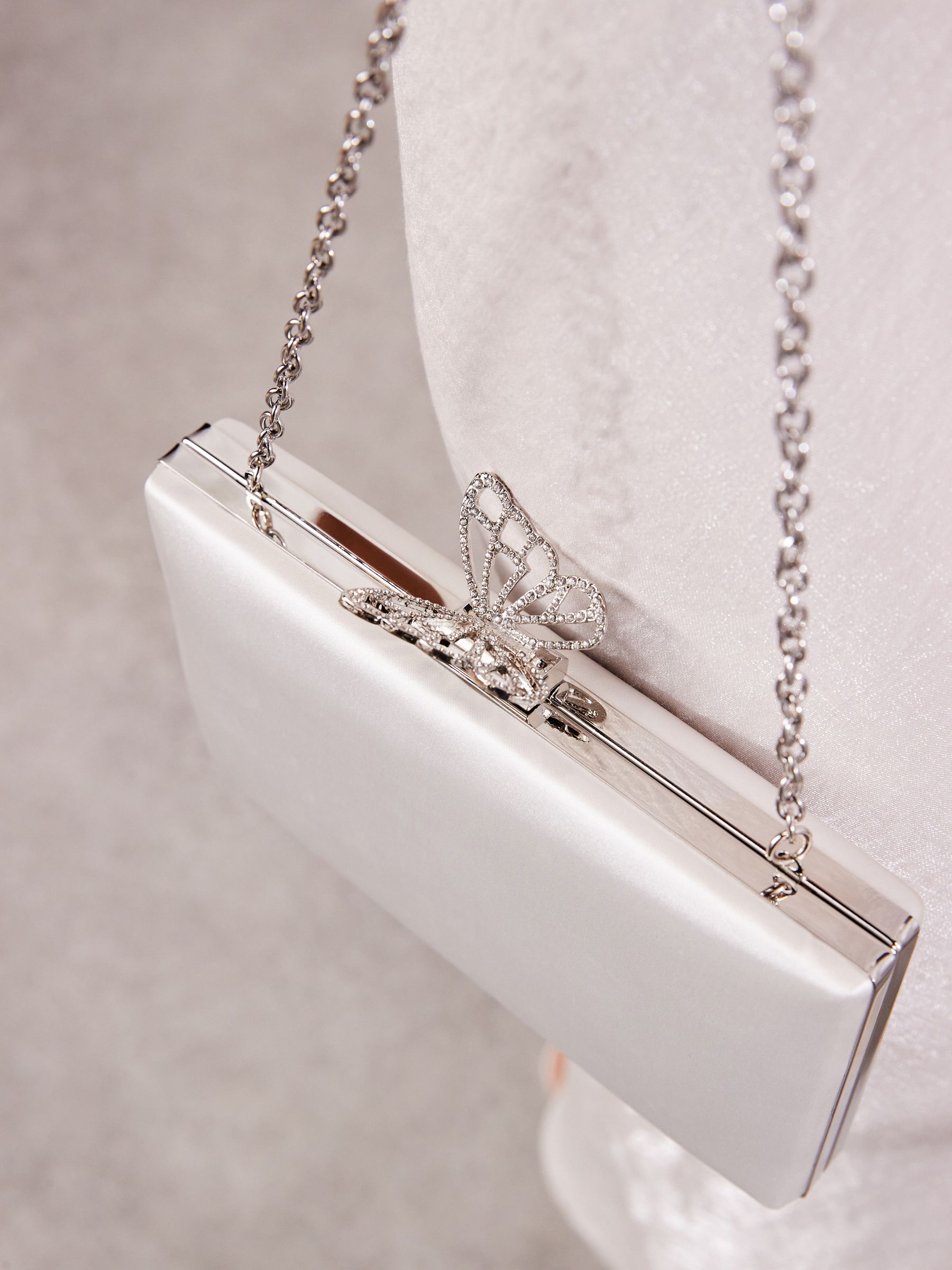 Buy White Butterfly Detail Clutch from Next Luxembourg