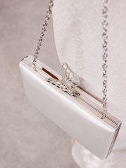 White Butterfly Detail Clutch - Image 5 of 10