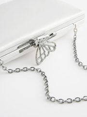 White Butterfly Detail Clutch - Image 9 of 10
