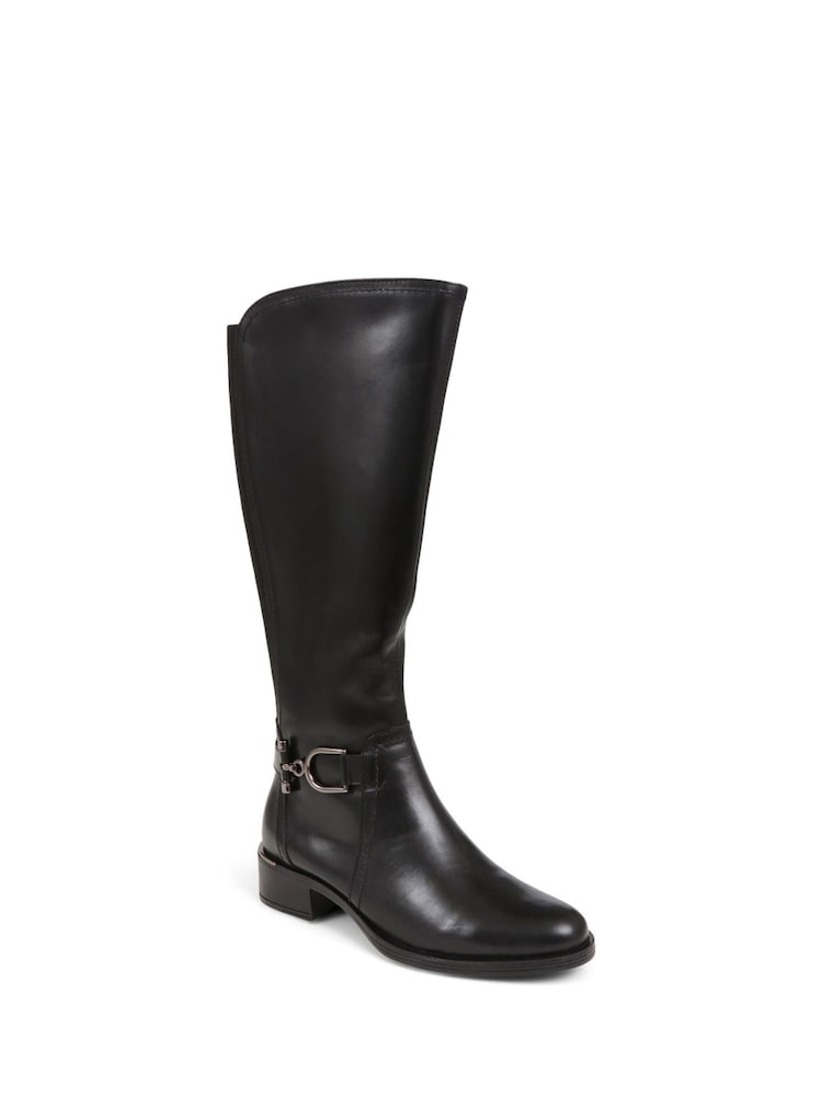 Schwarz - Pflastersteine Metall Detail Lange Braune Stiefel - Bild 2 von 4 Schwarz - Pflastersteine Metall Detail Lange Braune Stiefel - Bild 2 von 4
