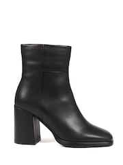 Jones Bootmaker Clarabella Leather Heeled Black Ankle Boots - Image 2 of 6