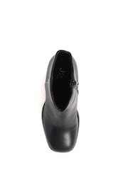 Jones Bootmaker Clarabella Leather Heeled Black Ankle Boots - Image 4 of 6
