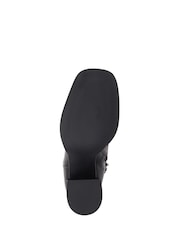 Jones Bootmaker Clarabella Leather Heeled Black Ankle Boots - Image 5 of 6