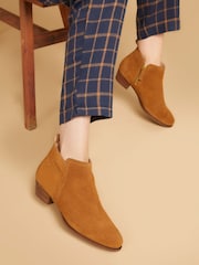 Jones Bootmaker Brown Florie Heeled Leather Ankle Boots - Image 1 of 6