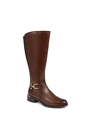 Pavers Metal Detail Long Brown Boots - Image 2 of 4