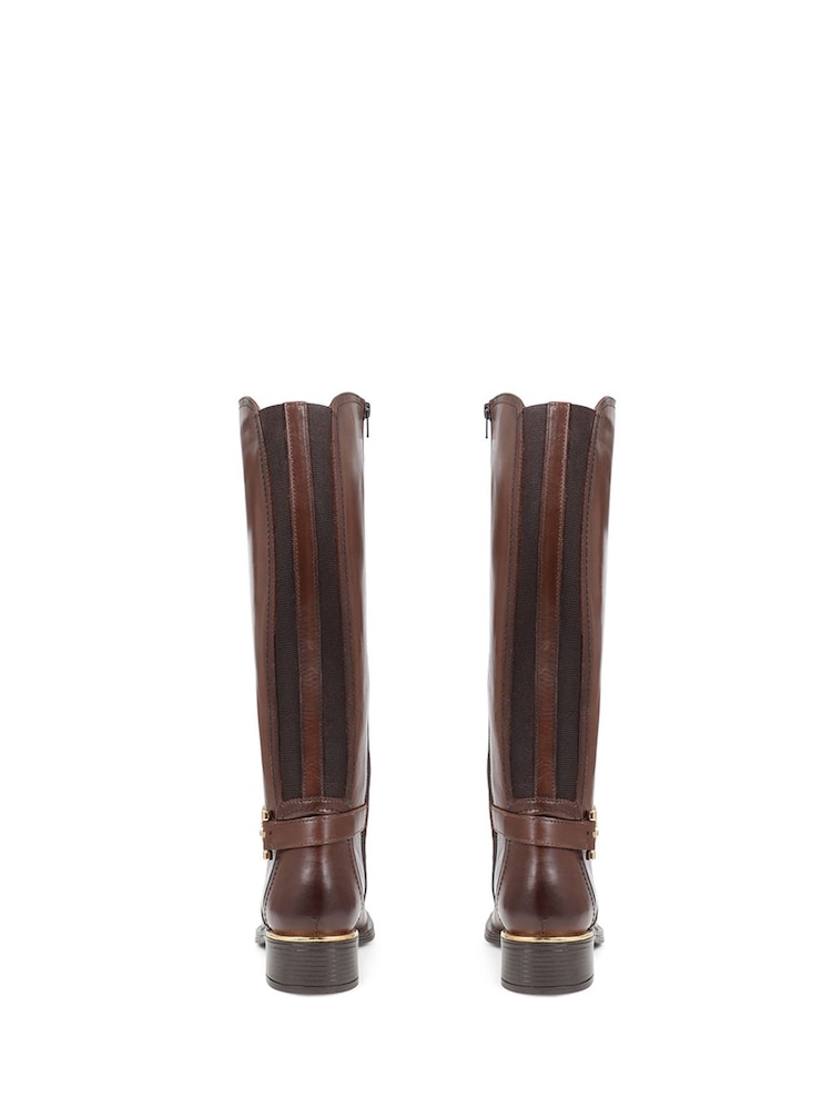 Pavers Metal Detail Long Brown Boots - Image 3 of 4