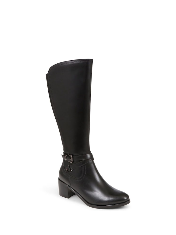 Pavers Smart Tall Black Heeled Boots - Image 2 of 5
