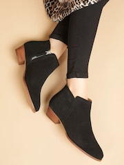 Jones Bootmaker Florie Heeled Leather Black Ankle Boots - Image 1 of 6
