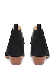 Jones Bootmaker Florie Heeled Leather Black Ankle Boots - Image 6 of 6