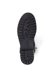 Pavers Black Casual Buckle Strap Mid-Calf Biker Boots in Black - Image 5 of 5