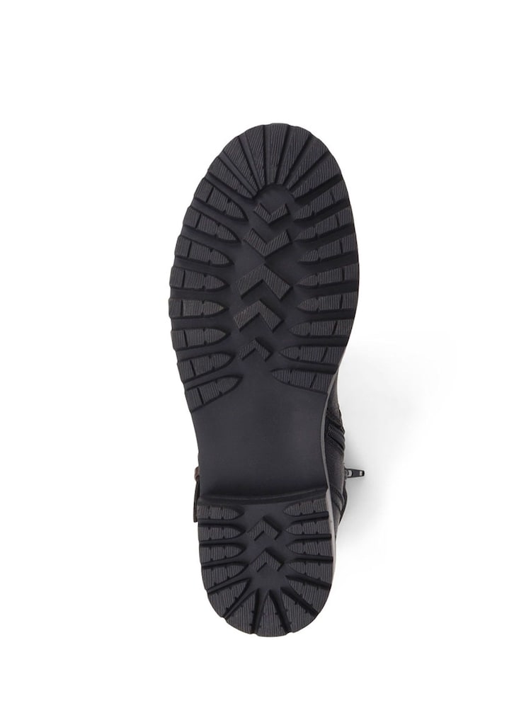 Pavers Black Casual Buckle Strap Mid-Calf Biker Boots in Black - Image 5 of 5